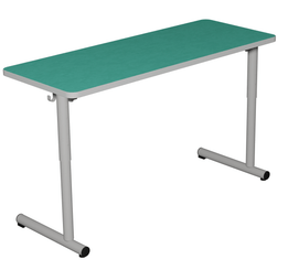 SCOLAIRE - Apprendre - Table TAGE HR plat. ép.26 mm SOFTOP chant ABS arrondis pièt. époxy - 130x50 cm - T3 à T6