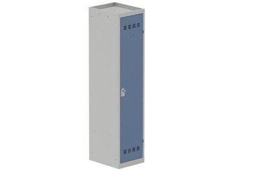 [Pas de famille] - [Pas de sous famille] - Vestiaire industrie salissante 1 porte (fermeture cadenas) H180xL40xP50cm coffre gris clair/ porte(s) bleu