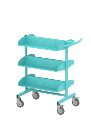 SCOLAIRE - Se Documenter - Chariot CLOVIS double face époxy - L79xP47,5xH93,5 cm