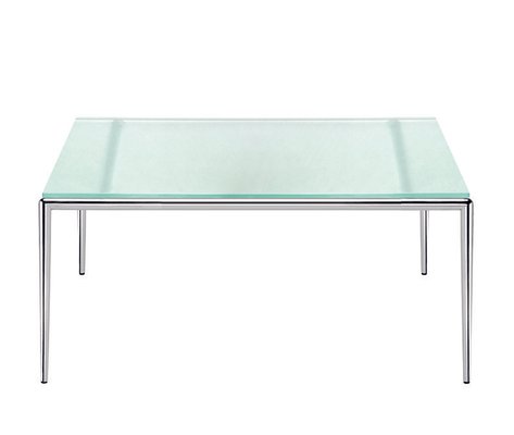 TABLES BASSES - Pieds chromés - QUORUM table basse 120x60cm, structure chromée, plateau verre satiné