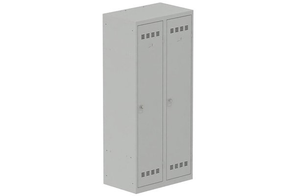 [Pas de famille] - [Pas de sous famille] - Vestiaire industrie salissante 2 portes (fermeture cadenas) H180xL80xP50cm coffre gris clair/ porte(s) gris clair