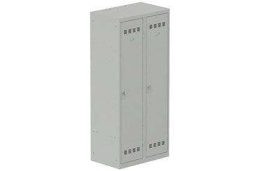 [Pas de famille] - [Pas de sous famille] - Vestiaire industrie salissante 2 portes (fermeture cadenas) H180xL80xP50cm coffre gris clair/ porte(s) gris clair
