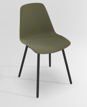 CHAISES ET TABOURETS - Pour tables standards, ht 75 cm, piétement 4 pieds - PETALE Chaise L.44xP.53.5xH.80.5cm-hauteur assise 47cm