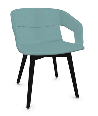 FAUTEUILS/POUFS - 4 pieds bois - MELODY fauteuil 4 pieds bois frêne teinté noir