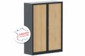 Armoire à rideaux H160xL120cm 3 tablettes