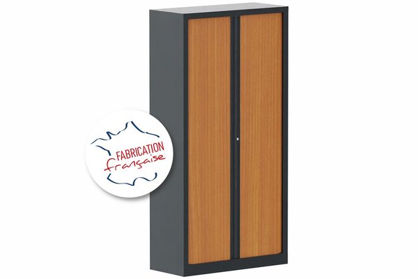 [Pas de famille] - [Pas de sous famille] - Armoire à rideaux H198xL100cm 4 tablettes