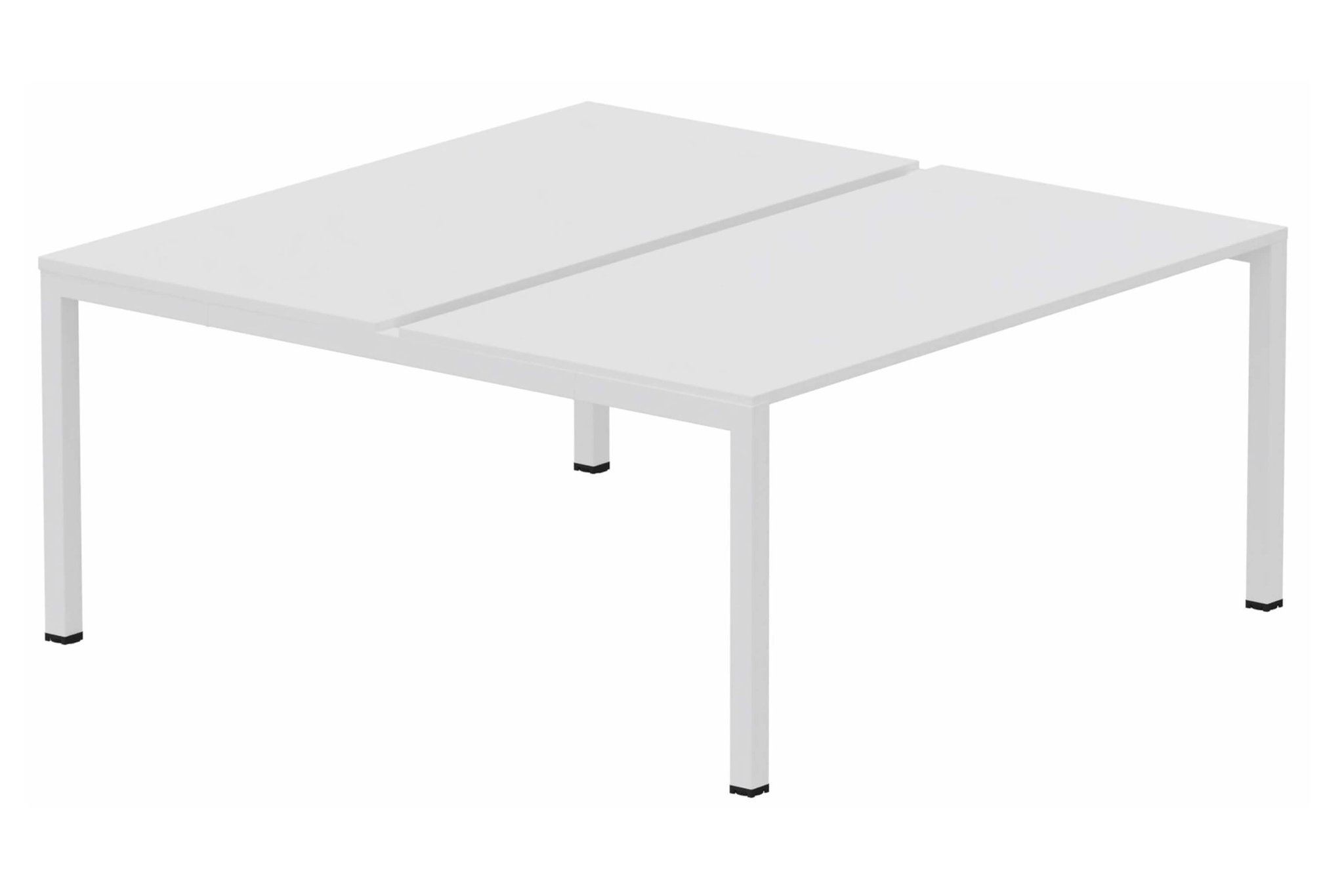 K3 Bench départ 2 plateaux fixes 140x70cm encombrement 140x145cm, plateau blanc, structure blanc