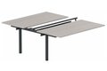 K3 - Bench suivant 2 Plateaux coulissants 160x80 (encombrement P165xL160cm) -Finitions : PLATEAUX: ACACIA (AK) / PIETEMENTS: NOIR GRAINE MAT (NG)