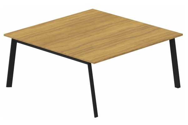 TABLES DE REUNION - Carrée - K8 Plan carré 165x165 cm - Finitions = Plateau: Noyer / Piétements: Noir