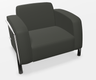 QUORUM fauteuil 1 place, 99x85xH71cm, structure chromée
