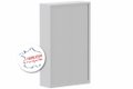 Armoire à rideaux grande profondeur H198xL120xP60cm 4 tablettes coffre gris clair/rideaux gris clair