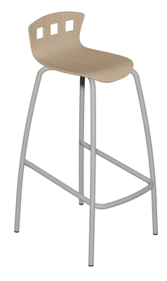 SCOLAIRE - Se Restaurer - Tabouret ALTY coque Caro bois Blueprotech® pièt. époxy - H80 cm
