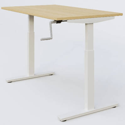 [Pas de famille] - [Pas de sous famille] - K_Pro 1 Poste solo RH 70-116 cm . Plateau 200*80 épaisseur 25mm, plateau chêne, pieds blancs
