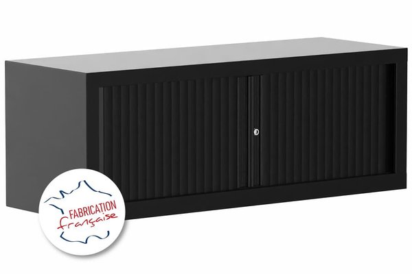 ARMOIRES A RIDEAUX - Largeur 120 cm - Armoire rehausse H44xL120cm coffre noir/rideaux noir - sur délai