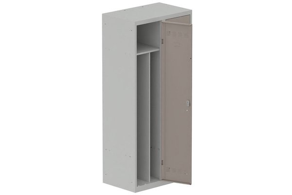 [Pas de famille] - [Pas de sous famille] - Vestiaire industrie salissante 2 portes (fermeture cadenas) H180xL80xP50cm coffre gris clair/ porte(s) basalte