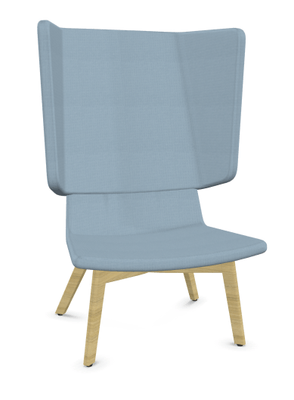 FAUTEUILS/POUFS - Haut dossier - MICKEY haut dossier Pieds frêne naturel tissu Step bleu