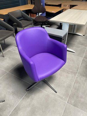 DESTOCKAGE - Sièges & Fauteuils - Siège giratoire piétement alu poli revetement pvc violet