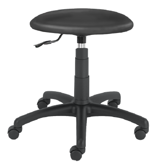 CHAISES ET TABOURETS - Tabourets - TABOURET ASSIS-DEBOUT SIMILI CUIR NOIR, STRUCTURE NYLON NOIR