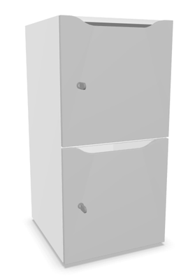 CASIERS - 2 cases - Meuble à cases H.92xL.45xP.50cm - 2 cases H43cm. portes avec découpe en partie haute. serrure à clé