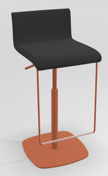 CHAISES ET TABOURETS - Réglables en hauteur - COCKTAIL Tabouret -Finitions : MOSAIC BLACK (M301) / PIETEMENT EPOXY : structure coloris ROSE MAT (EP30)