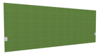 SECRET Panneau-écran acoustique H74cm pour poste solo L.180cm. 2 faces tissu BERTA coloris vert. pinces de fixation réglables en hauteur coloris aluminium