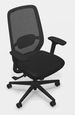 [Pas de famille] - [Pas de sous famille] - Fauteuil de Travail ERGOVIE ,Haut dossier avec support lombaire luxe réglable en hauteur, assise réglable en profondeur, mécanisque synchrone,assise régable en profondeur avec accotoirs 4D resille Noir et tissu Noir