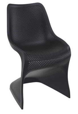 POLYPROPYLENE - CHAISES  - ST TROP-Chaise design en polypropylène ajourée renfoncée en fibre de verre -Finition noir