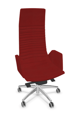 DIRECTION - Fauteuils - KI fauteuil manager haut dossier avec accotoirs tapissés. piétement 5 branches en aluminium poli