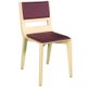 Chaise MATHILDE assise et dossier tissu enduit piètement bois - T6