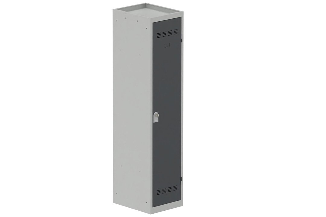 Vestiaire industrie salissante 1 porte (fermeture cadenas) H180xL40xP50cm coffre gris clair/ porte(s) anthracite