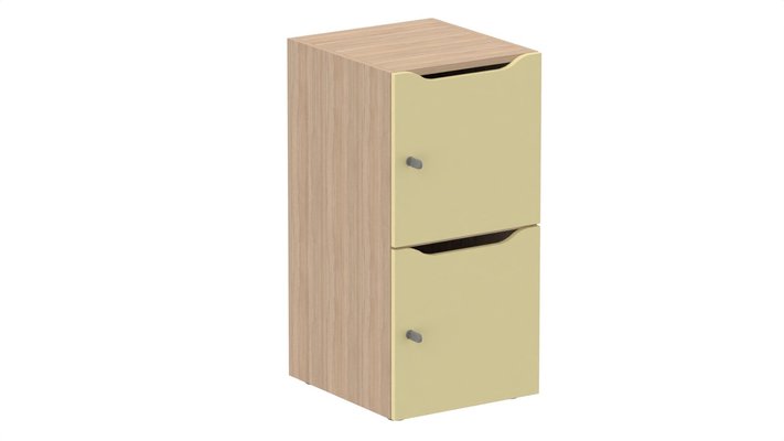 CASIERS - 2 cases - Meuble à cases H.92xL.45xP.50cm - 2 cases H43cm. portes avec découpe en partie haute. serrure à clé