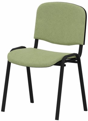 VISITEURS ET FONCTIONNELS - 4 Pieds - Joker Eco - Chaise piétement 4 pieds laqué noir (Noir).Assise et dossier tissu Lucia Vert tendre YBR (YBR)