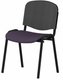 Joker Mesh - Chaise piétement 4 pieds laqué noir (A).Assise tissu et dossier résille Lucia Prune YBL (YBL)