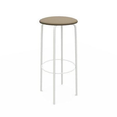 CHAISES ET TABOURETS - Pour tables hauteur 90 cm - HOP Tabouret -Hauteur 65cm -Finitions: revêtement Mosaic taupe foncé / PIETEMENT EPOXY : BLANC MAT (EP91)