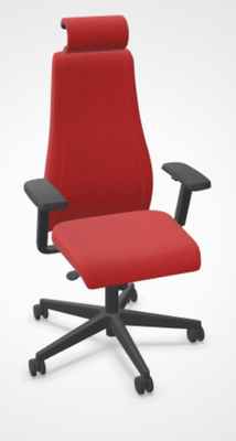DIRECTION - Fauteuils - SO PRETTY - Fauteuil manager + têtière + accotoirs. Mécanisme synchrone décalé avec translation d'assise. Tissus Step Rouge STC STC