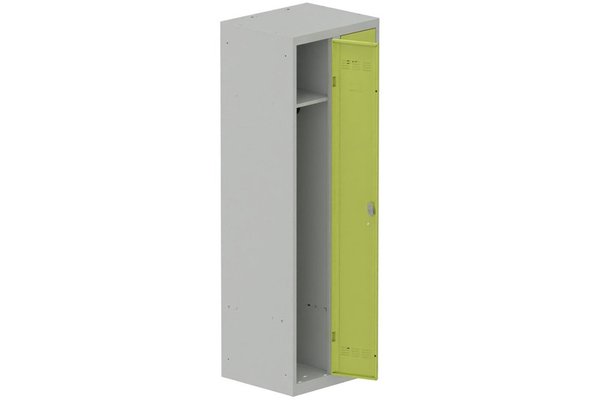 [Pas de famille] - [Pas de sous famille] - Vestiaire industrie propre 2 portes (fermeture cadenas) H180xL60xP50cm coffre gris clair/ porte(s) anis