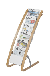 CLASSEMENTS - Modules  - Présentoir 6 compartiments en bois, dimensions 34x50x93cm blanc et bois