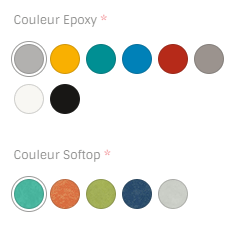 SCOLAIRE - Apprendre - Table CARÉLIE mobile plat. antibruit SOFTOP® chant ABS arrondis pièt. époxy - 80x80 cm - T6