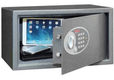 Coffre de sécurité L.37xP.45xH.27cm - 37 Litres / 12kg - 1 tablette, verrouillage électronique, coloris graphite métallisé