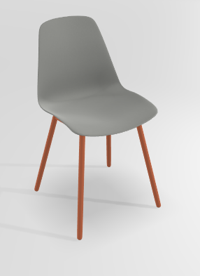 CHAISES ET TABOURETS - Pour tables standards, ht 75 cm, piétement 4 pieds - PETALE Chaise L.44xP.53.5xH.80.5cm-hauteur assise 47cm