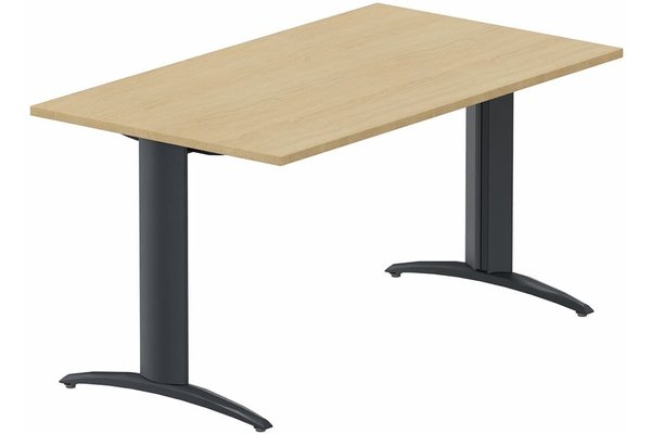TABLES COMPOSABLES - Module départ - Module départ L120xP80cm pour table composable pied "i"  Plateau : Chêne (CE) / Piétements : anthracite