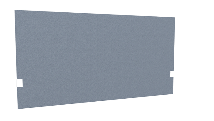 PANNEAUX ECRANS POUR BUREAU DROIT SOLO - Pour bureaux largeur 140 cm - SECRET Panneau-écran acoustique H74cm pour poste solo L.140cm. 2 faces tissu LUCIA coloris gris clair. pinces de fixation réglables en hauteur coloris aluminium
