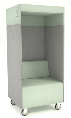 ALCOVE ACOUSTIQUE - Phones Boxes - Phonebox acoustique permet de passer les appels sans gêner les autres, coloris menthe et gris clair 