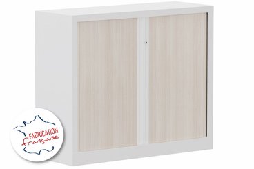 [Pas de famille] - [Pas de sous famille] - Armoire à rideaux H100xL120cm 2 tablettes