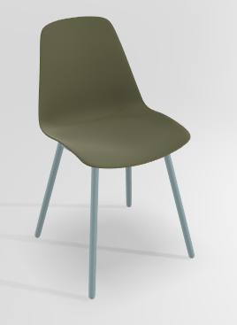 CHAISES ET TABOURETS - Pour tables standards, ht 75 cm, piétement 4 pieds - PETALE Chaise L.44xP.53.5xH.80.5cm-hauteur assise 47cm