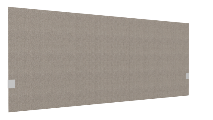 PANNEAUX ECRANS POUR BUREAU DROIT SOLO - Pour bureaux largeur 160 cm - SECRET Panneau-écran acoustique H74cm pour poste solo L.160cm. 2 faces tissu BERTA coloris marron glacé. pinces de fixation réglables en hauteur coloris aluminium