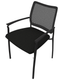 Fauteuil 4 pieds OMNIA, assise et dossier tissu BONDAI coloris noir, structure coloris noir
