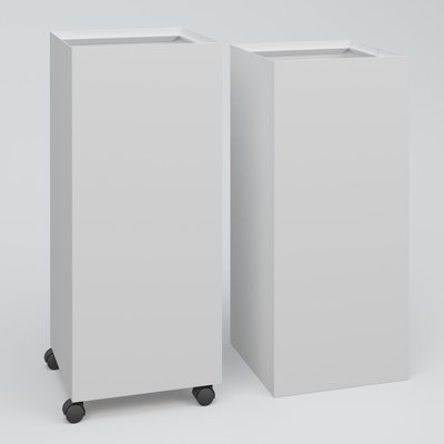 ACCESSOIRES - ACCESSOIRES  - Poubelle pour le tri sélectif fabriquée en tôle de 8/10ème HT 75 cm Larg. 30 cm Prof. 60 cm avec roulettes . Coffre Blanc