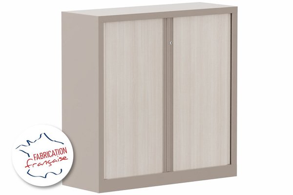 [Pas de famille] - [Pas de sous famille] - Armoire à rideaux H120xL120cm 2 tablettes