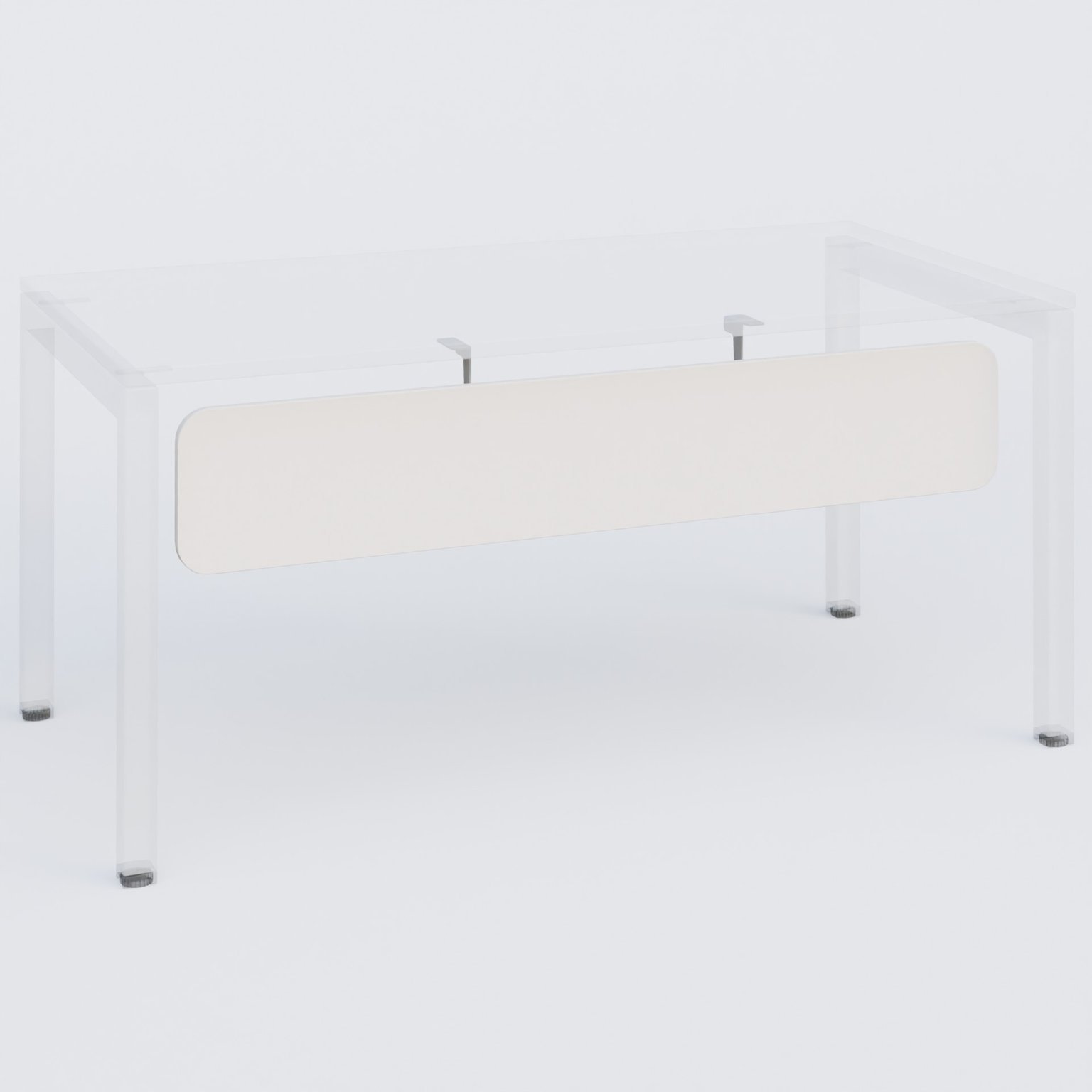 Voile de fond mélamine L.140xH.30cm, décor blanc fixation aluminium